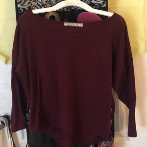 Burgundy long sleeve top